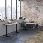 Buronomic alto bureau individuel avec caisson solo noir nebraska