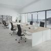 Buronomic retro bureaux pieds panneaux blanc chene fil