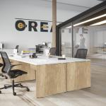 Buronomic retro bureaux pieds panneaux nebraska blanc