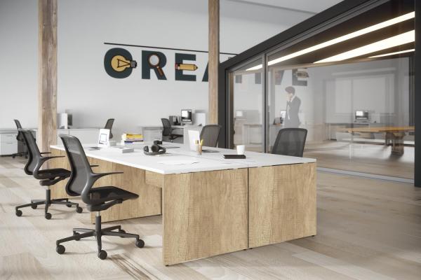 Buronomic retro bureaux pieds panneaux nebraska blanc