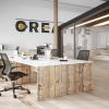 Buronomic retro bureaux pieds panneaux timber blanc