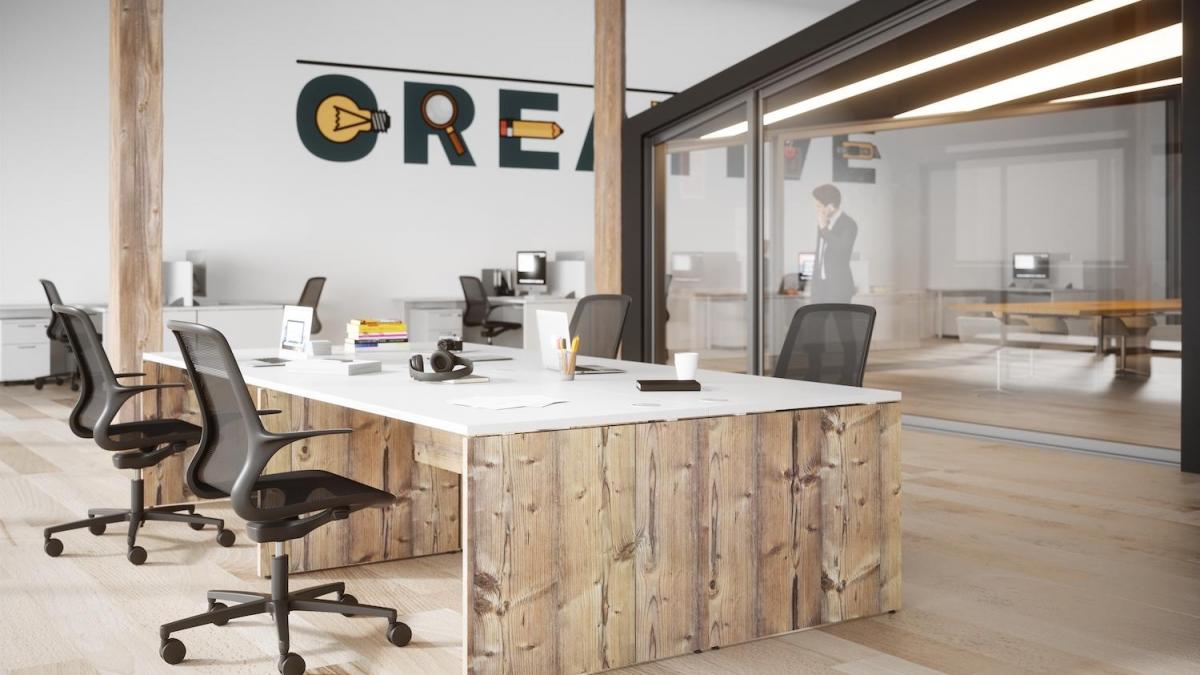 Buronomic retro bureaux pieds panneaux timber blanc