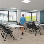 Buronomic solution tables pliantes chrome blanc 1 scaled jpg